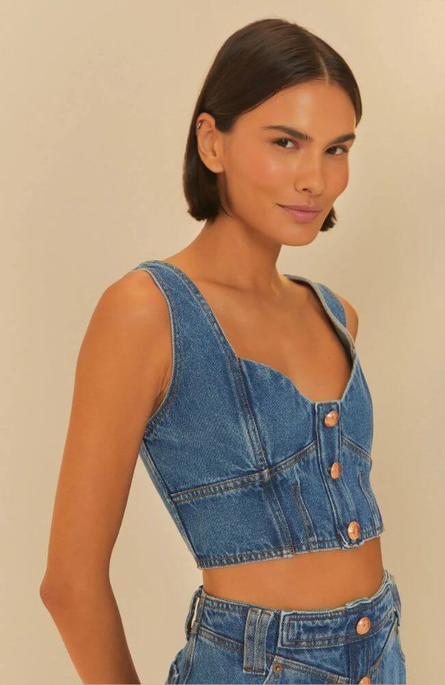 Top Jeans Recortes- FARM