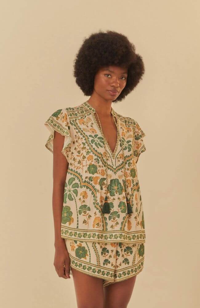 Blusa Bata Estampada Riad- FARM