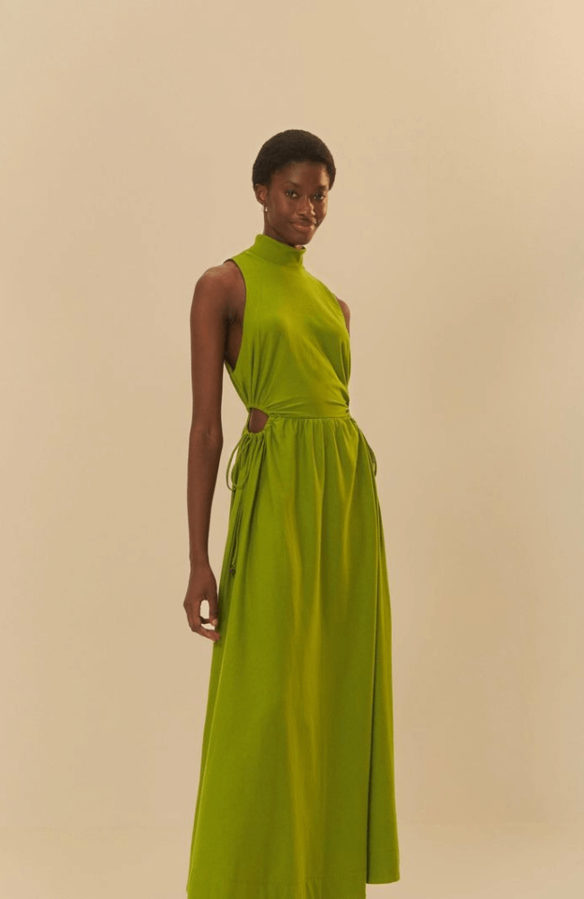 Vestido Gola Colisse Verde - Farm